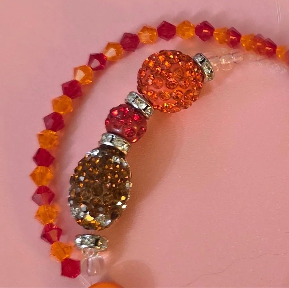 Chiefs Football Swarovski Crystal Stretchy Friendship Bracelet Taylor Swift - Picture 2 of 7